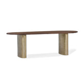 Ovale Dining Table Antique Brass Base