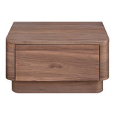 Round Small Nightstand Walnut