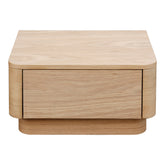 Round Small Nightstand Oak