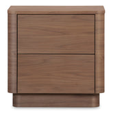 Round Tall Nightstand Walnut