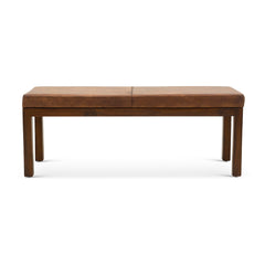 Austin Leather Bench with Lines