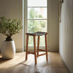 James Genuine Leather Counter Stool