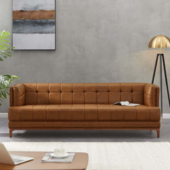 Mara Tufted Leather Sofa
