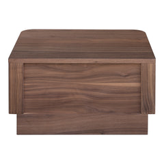 Round Small Nightstand Walnut