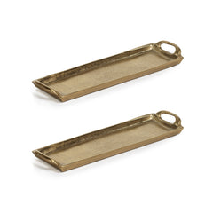 Khanya Rectangular Aluminum Trays, Set of 2