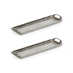Khanya Rectangular Aluminum Trays, Set of 2