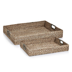 Mercela Seagrass Serving Trays, Set of 2